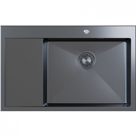

Кухонная мойка 78х50 прав. вып 3 1/2 MIXLINE PRO 20см с сифоном черный графит (552923)
