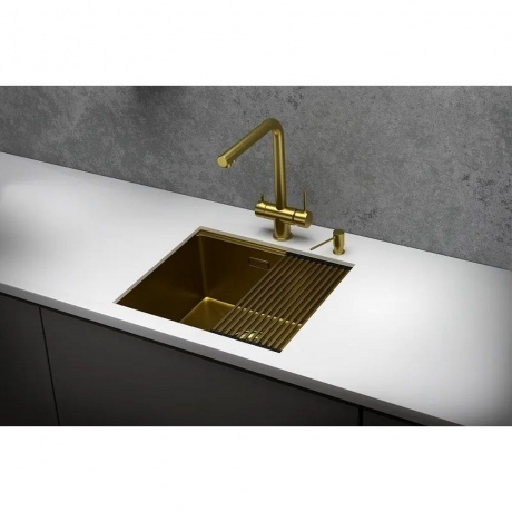 Кухонная мойка GRANULA (5045U, ЗОЛОТО САТИН) - фото 4