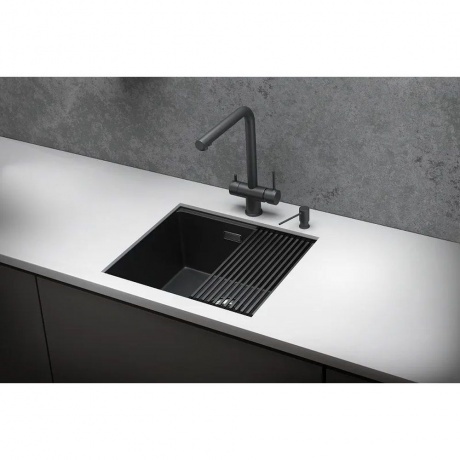 Кухонная мойка GRANULA (5045U, ЧЕРНЫЙ МАТОВЫЙ) - фото 5