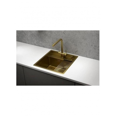 Кухонная мойка GRANULA (5051, ЗОЛОТО САТИН) - фото 3