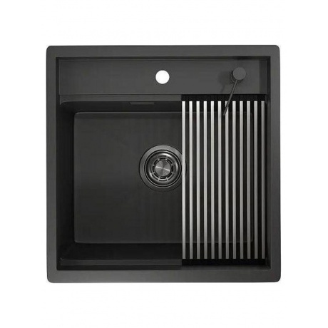 Кухонная мойка GRANULA (5051, ЧЕРНЫЙ МАТОВЫЙ) - фото 2