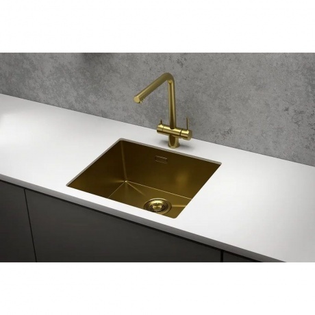 Кухонная мойка GRANULA (5445U, ЗОЛОТО САТИН) - фото 3