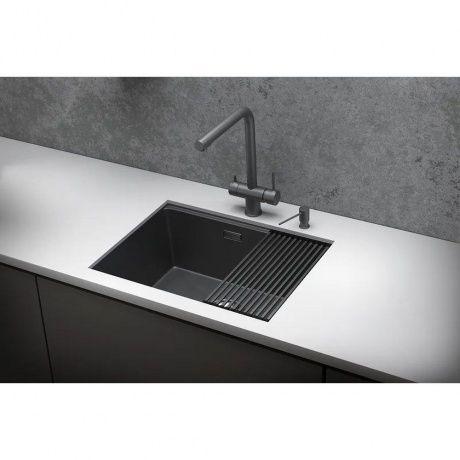 Кухонная мойка GRANULA (6045U, ГРАФИТ МАТОВЫЙ) - фото 4