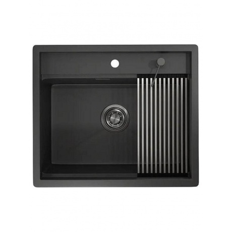 Кухонная мойка GRANULA (6051, ЧЕРНЫЙ МАТОВЫЙ) - фото 2