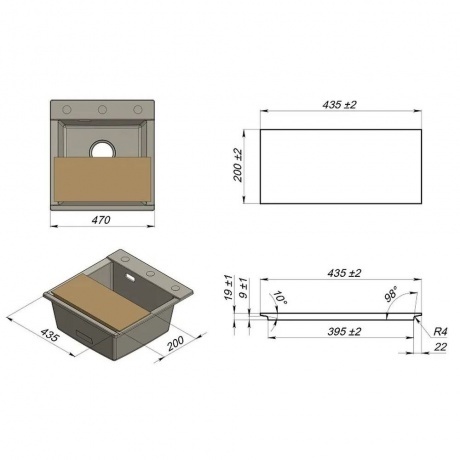 Кухонная мойка GRANULA ESTETICA (4701, ТУРМАЛИН) - фото 3
