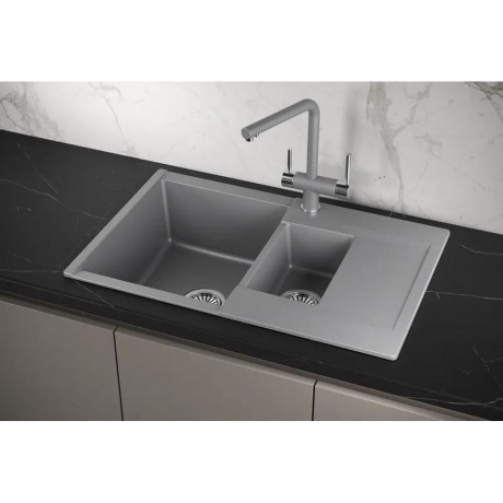 Кухонная мойка GRANULA ESTETICA (7808, АЛЮМИНИУМ) - фото 4