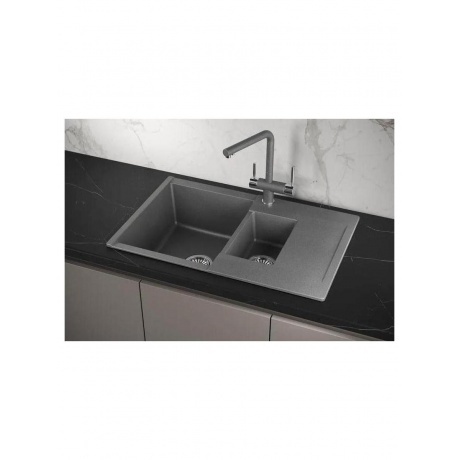 Кухонная мойка GRANULA ESTETICA (7808, ГРАФИТ) - фото 3