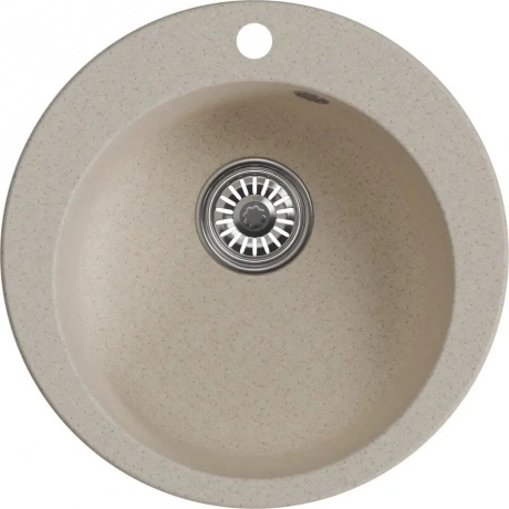 Мойкa MIXLINE ML-GM13 круглая  бежевая (328) 495мм (глуб. чаши 2...