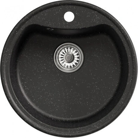 Мойка MIXLINE ML-GM09 круглая, черная (308), 510 мм (глуб. чаши ...