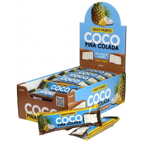 SNAQ FABRIQ Батончик кокосовый Coco без сахара глазированный &quot;Ананас&quot; 40г 30шт - фото 1