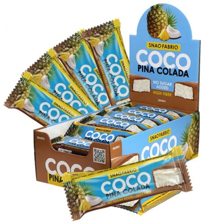 SNAQ FABRIQ Батончик кокосовый Coco без сахара глазированный &quot;Ананас&quot; 40г 30шт - фото 3