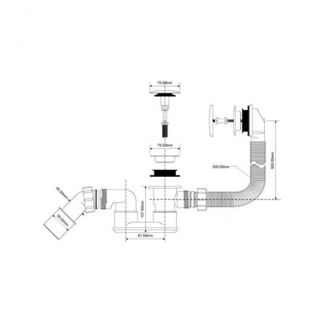 Слив-перелив для ванны Ravak ClickClack 57 X01377 - фото 7