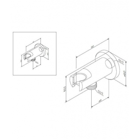 Шланговое подсоединение с держателем AM.PM F0602100 хром - фото 2