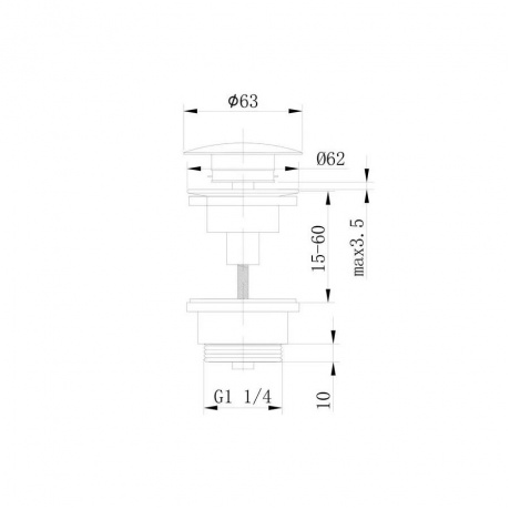 Донный клапан ABBER AF0011NG без перелива, клик-клак, никель - фото 2