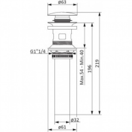 Длинный донный клапан Option 210610200 белый - фото 2