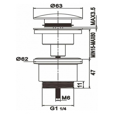 Выпуск без перелива HAIBA черный (HB68-7) - фото 6
