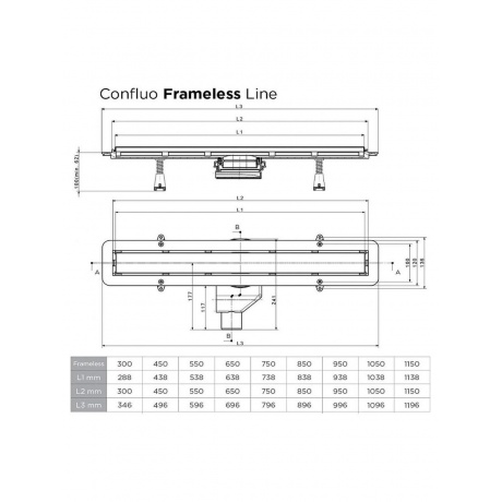 Душевой лоток BETTOSERB Drain Frameless 850, черный матовый (13701322) - фото 6