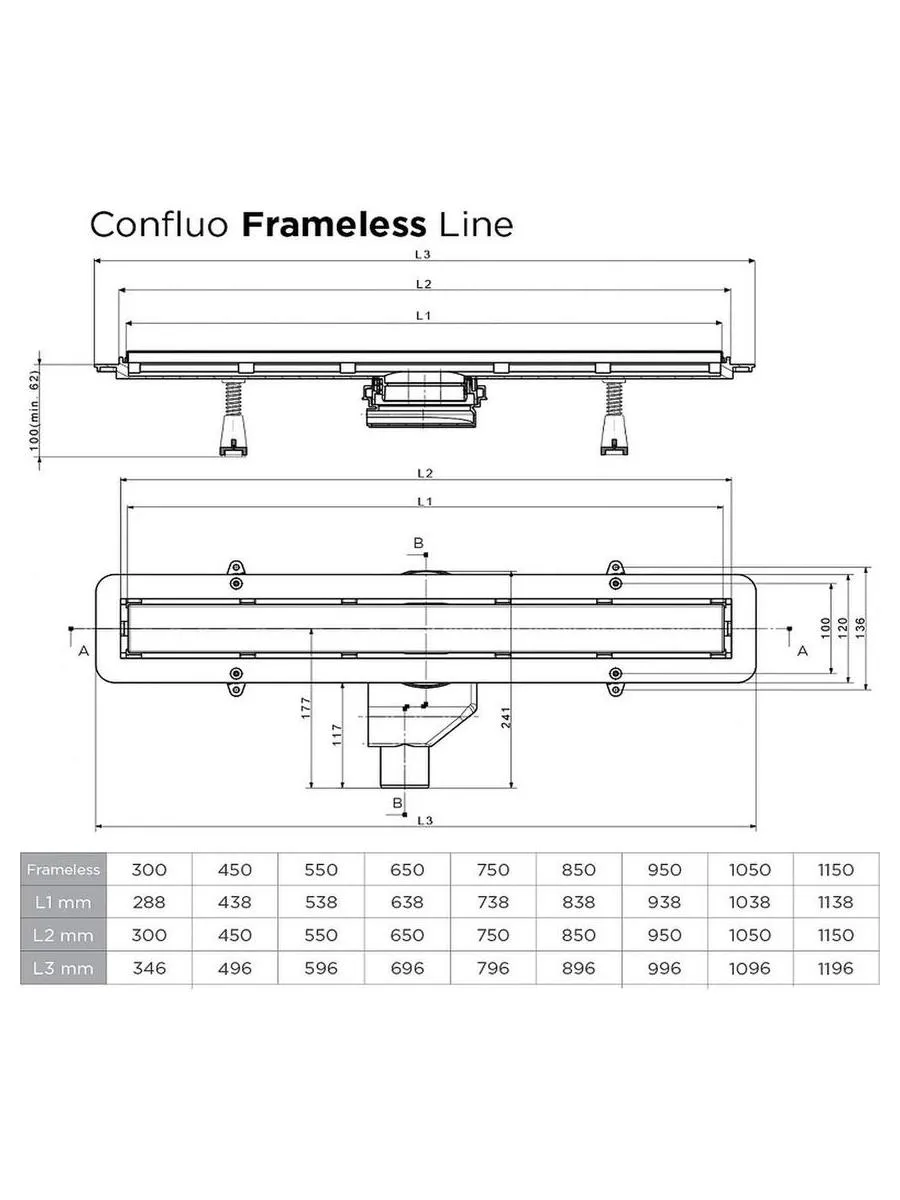 Душевой лоток BETTOSERB Drain Frameless 850, черный матовый (13701322) - фото 6