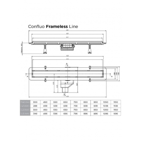 Душевой лоток BETTOSERB Drain Frameless 950, черный матовый (13701323) - фото 6