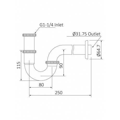 Сифон для раковины Timo золото матовое (961/17L) - фото 2