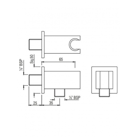 Угловое подключение Jaquar черный матовый (SHA-BLM-566S) - фото 2