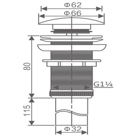 Донный клапан Savol с переливом (S-XS001) - фото 2