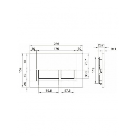 Клавиша OLIVE'S для инсталляции матовый хром SIERRA (SR419G) - фото 2