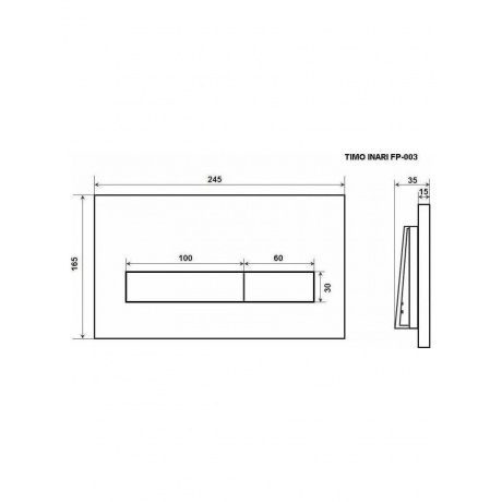 Кнопка смыва TIMO INARI 250x165 chrome (FP-003) - фото 3