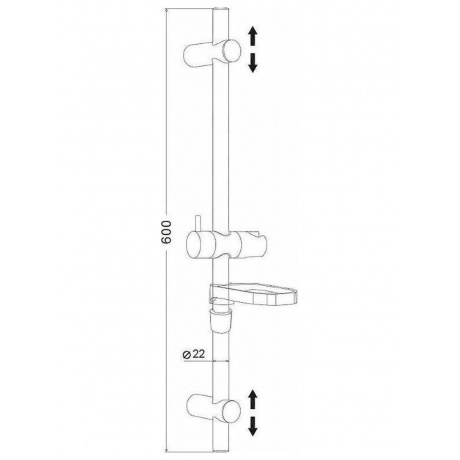 Штанга OLIVE'S для душа с мыльницей (KD07) - фото 2