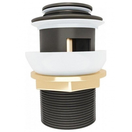 Донный клапан с переливом Teymi Ritta для раковины, черный матов...