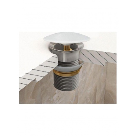 Донный клапан Teymi для раковины с переливом, белый T140103 - фото 11