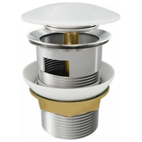 Донный клапан Teymi для раковины с переливом, белый T140103 - фото 4