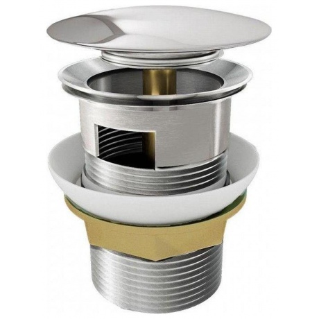 Донный клапан Teymi для раковины с переливом, хром T140105 - фото 2
