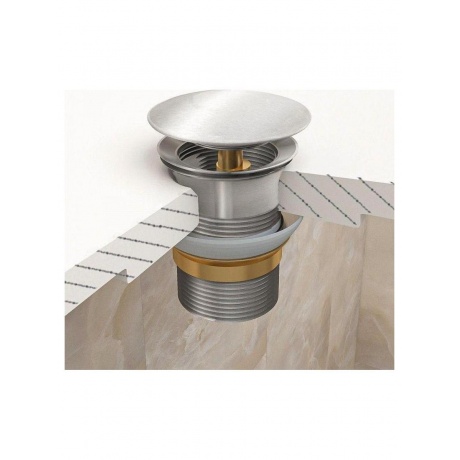 Донный клапан Teymi для раковины с переливом, хром T140105 - фото 11