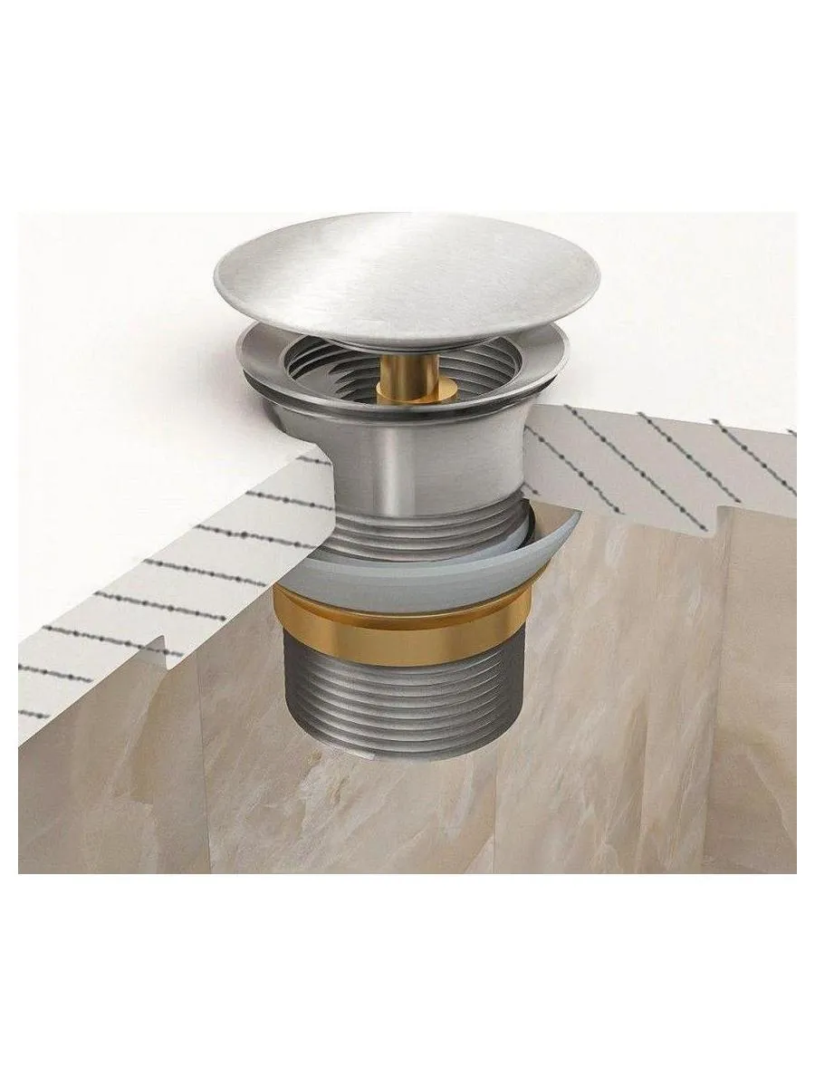 Донный клапан Teymi для раковины с переливом, хром T140105 - фото 11