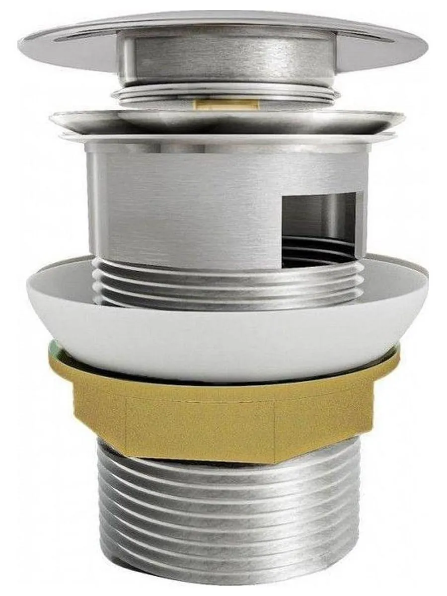 Донный клапан Teymi для раковины с переливом, хром T140105 - фото 4