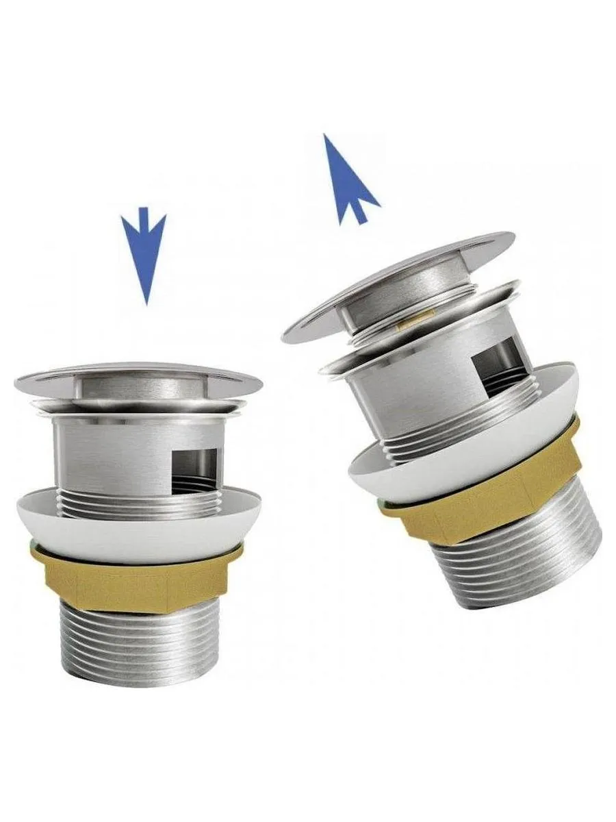 Донный клапан Teymi для раковины с переливом, хром T140105 - фото 7