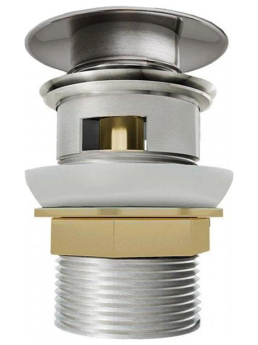 Донный клапан Teymi для раковины с переливом, хром T140105 - фото 1