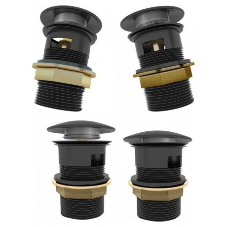 Донный клапан Teymi для раковины с переливом, черный T140104 - фото 6