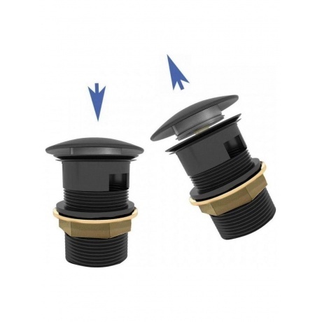 Донный клапан Teymi для раковины с переливом, черный T140104 - фото 7