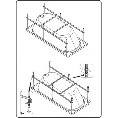 W94A-180-080W-R X-Joy Каркас для ванн 180х80 - фото 6
