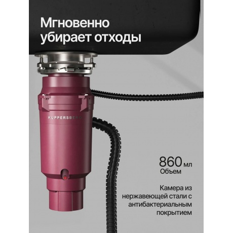 Измельчитель отходов WSS 750 V цвет: винный - фото 4