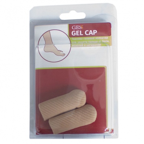 Тканево-гелевые колпачки для защиты пальца от боли, мозолей и натирания Gel Cap  GESS-037 - фото 2