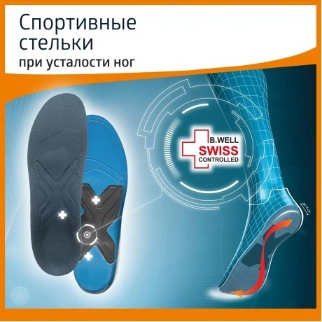 Стельки ортопедические B.Well с пружинящим эффектом каркас с X-зоной DUO active арт. FW-606 (41-43)
