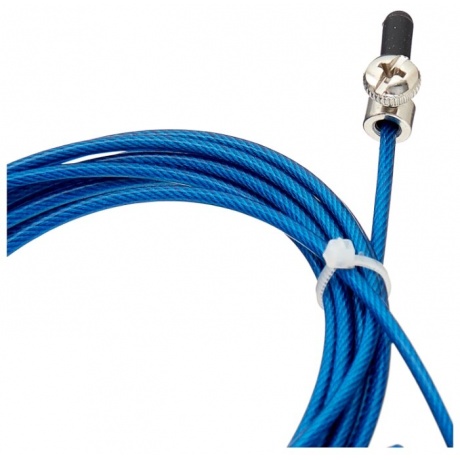 Скакалка высокооборотная Кроссфит стальной шнур в оплетке INDIGO, 97161 IR, Синий, 2,7 м - фото 2