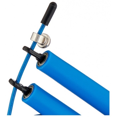 Скакалка высокооборотная Кроссфит стальной шнур в оплетке INDIGO, 97161 IR, Синий, 2,7 м - фото 3