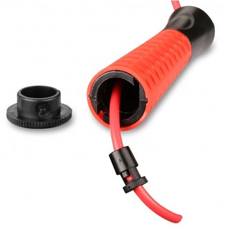 Скакалка INDIGO пластиковые ручки шнур ПВХ регулируемая длина 97123 IR  2,75 м Красный - фото 2