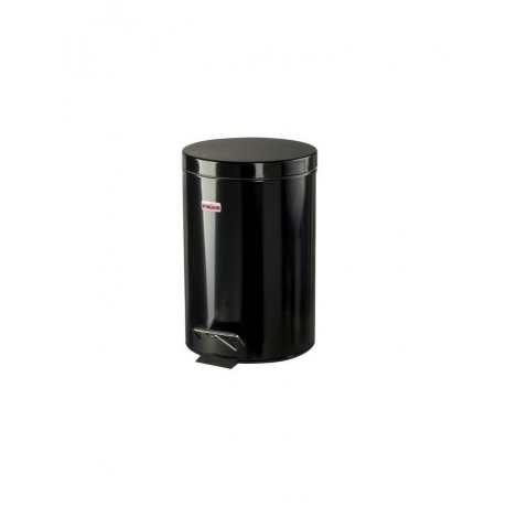 Ведро-контейнер для мусора (урна) с педалью ЛАЙМА &quot;Classic&quot;, 12 л, черное, глянцевое, металл, 602850 - фото 1