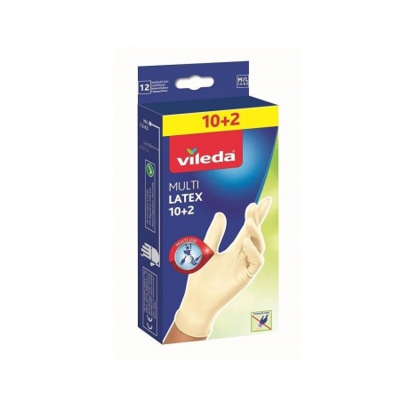 Одноразовые перчатки 10шт+2 в упаковке L VILEDA - фото 1
