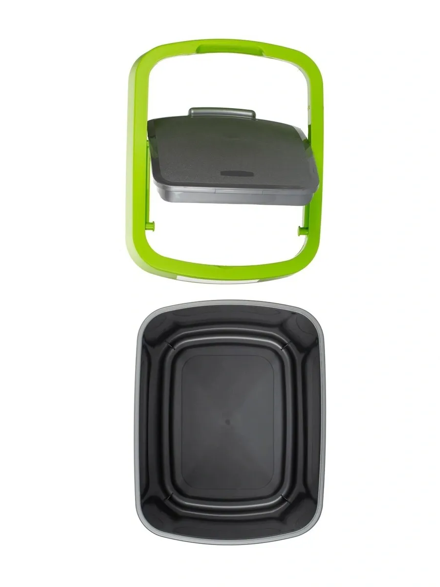 Контейнер для мусора FLIP BIN серебристый/зеленый 10л - фото 3